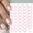 thumbnail image 4 of Gradient French Line Nail Stickers,Colorful Stripes Line Transfer Decals Curved Lines Nail Art Designs Self-Adhesive Nail Tips Guides Fashion Nail Accessories Gel Polish Wraps Stencil Tools,Clearance, 4 of 5
