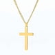 thumbnail image 2 of Collar con colgante de cruz religiosa de acero inoxidable pulido con cierre de langosta, 2 of 2