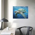 thumbnail image 3 of QFMY Sea Turtle Wall Art Bathroom Decor Beach Picture Canvas Posters Print Modern Artwork Cute Funny Animal Framed For Living Room Kids Room Bedroom Wall Painting Home Decor,  20x16in, 3 of 4