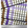 thumbnail image 2 of Soimoi Blue Crepe Silk Fabric Window Pane Check Printed Craft Fabric by the Yard 42 Inch Wide, 2 of 4