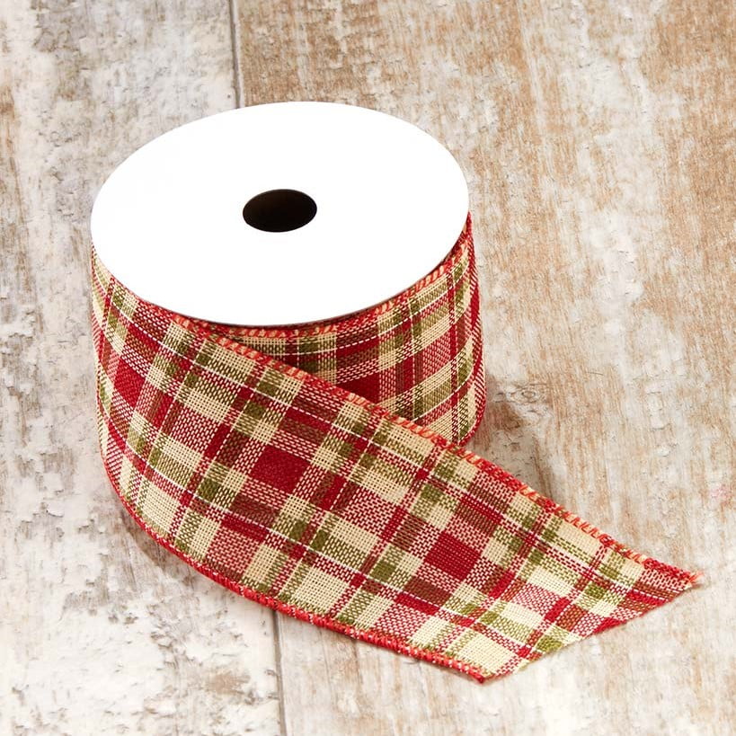 Wired Decorative Christmas Ribbon Spool - Festive Holiday Plaid Design - Walmart.com - Walmart.com