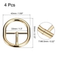 thumbnail image 2 of Metal Rodillo Hebilla, 4uds 1 2/7 Pulgadas Único Diente Cinturón Hebilla Ovalado Central Barra Hebillas para Cuero Artesanía Accesorios, Oro, 2 of 7
