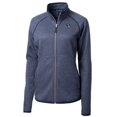 thumbnail image 2 of Women's Cutter & Buck Heather Navy Gwinnett Stripers Mainsail Sweater-Knit Full-Zip Jacket, 2 of 3