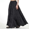 thumbnail image 5 of RUTAYY Women Solid Color Plus Size Skirt Plus Size Women Loose Oversized Skirt Flowy Swing Pleated Beach Skirts, 5 of 5