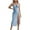 Blue, variant on Women Satin Spaghetti Strap Midi Dress High Side Slit Underwire Bustier Nightwear Lingerie Set Blue M