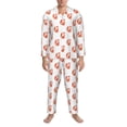 thumbnail image 3 of Honeii Orange Fox Pattern Mens Pajamas Set,2pcs Men's Lounge Long Sleeve Sleep Shirt and Pajama Bottoms Sleepwear Set,Mens Pjs Sets-Medium, 3 of 7