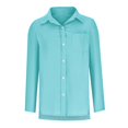 thumbnail image 3 of Clearance! Hassda Long Sleeve Shirts For Women Button Down Shirts For Women Summer Shirts For Women Linen Shirts For Women With Pockets Loose Fit Vacation Beach Work Tops Clothes Sky Blue S-5XL, 3 of 6