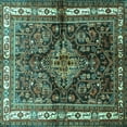 thumbnail image 1 of Ahgly Company Machine Washable Indoor Square Persian Turquoise Blue Traditional Area Rugs, 6' Square, 1 of 4