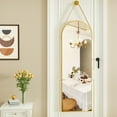 thumbnail image 2 of Mirstory 16" x 48" Arched Full Length Mirror Wall Mirror Hanging by Belt,Gold, 2 of 6