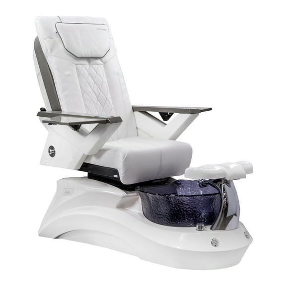 Shiatsulogic Pedicure Chair FX with Discharge Pump, Pipe-Less Magnetic Jet Pedicure Spa, White/Black LotusII Tub, White Coverset
