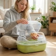 thumbnail image 6 of Hamster Cage, Transparent Habitat With Secure Locking Door, Ventilated Design For Small Pets Green 1Pc, 6 of 6