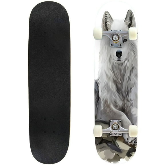 Skateboards watercolor Maple Double Kick Standard Skateboard Pro Complete Outdoor for Beginners Adult Gift 31"x8"