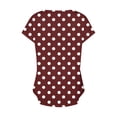 thumbnail image 5 of JTZGDY Polka Dot Tops for Women Dressy Casual Summer Button V Neck Graphic T-Shirts Loose Oversized Comfy Tunic Blouse Wine S, 5 of 5