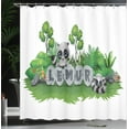 thumbnail image 4 of Ambesonne Lemur Shower Curtain, Madagascar Forest Animals, 69"Wx75"L, Grey Lime Green, 4 of 5