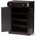 thumbnail image 3 of Baxton Studio Dariell Armoire à Chaussures en Wengé Brun, 3 of 10