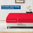 thumbnail image 4 of California-King Size Zippered Closure Fitted Sheet (72" x 84"), 1-Piece Bottom Sheet, 800 Thread Count 100% Egyptian Cotton, Fits Up to 15" Deep Mattress, Color Red Solid, 4 of 6