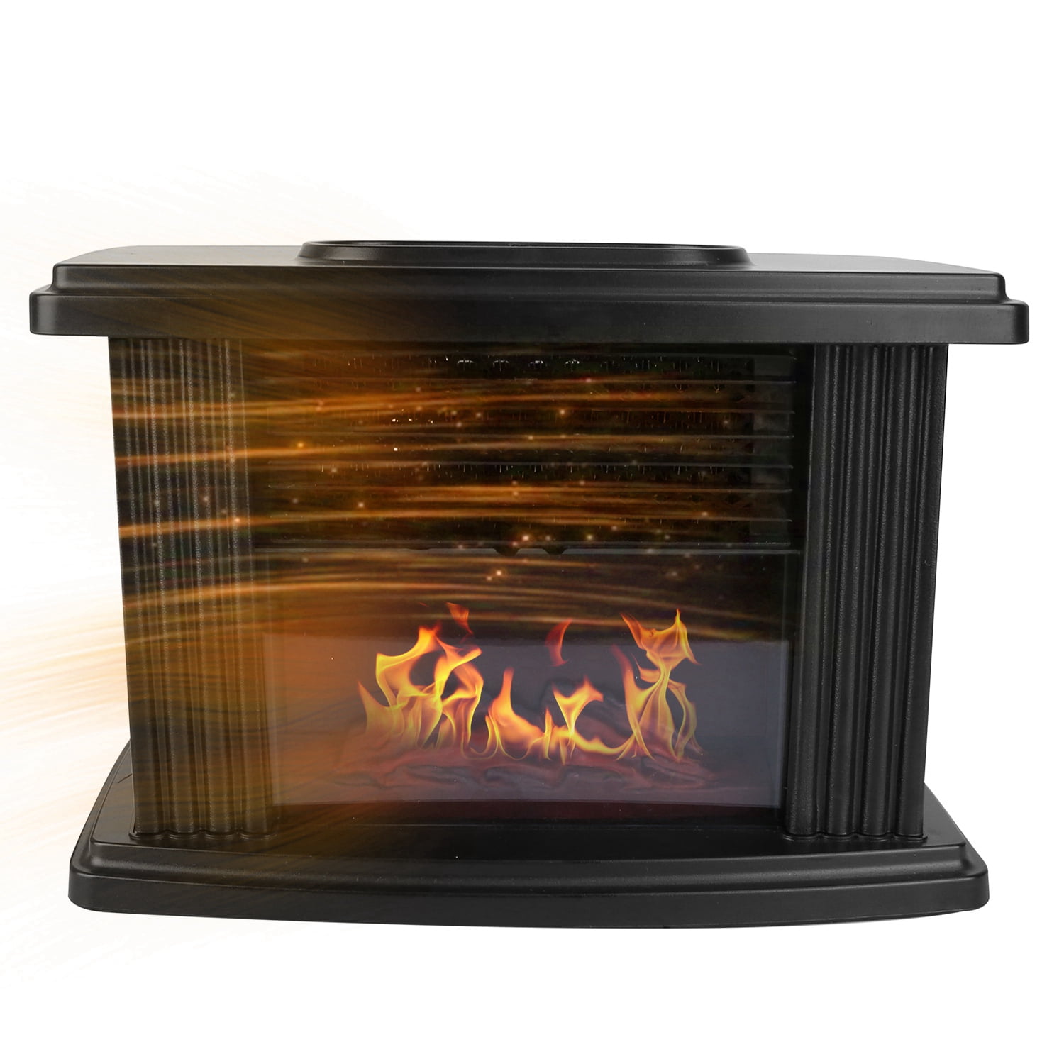 Electric Fireplace Heater 800W Artificial Flame Stove Heater with Accurate Digital Thermostat Timer Setting Remote Control Overheating Protection for Office Bedroom