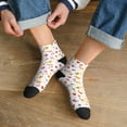 thumbnail image 3 of Fuzoiu Cartoon Birds & Flowers Print Adult Socks, Crew Moisture-wicking Socks, Unisex Cushion Crew Socks,Casual Sports Ankle Socks, 3 of 7