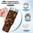 thumbnail image 3 of Cauagu Orange Lightning Print Stainless Steel Vacuum Insulated Tumbler,40oz Water Bottle with Handle & Flip Straw Reusable Travel Coffee Mug for Women & Men, 3 of 8