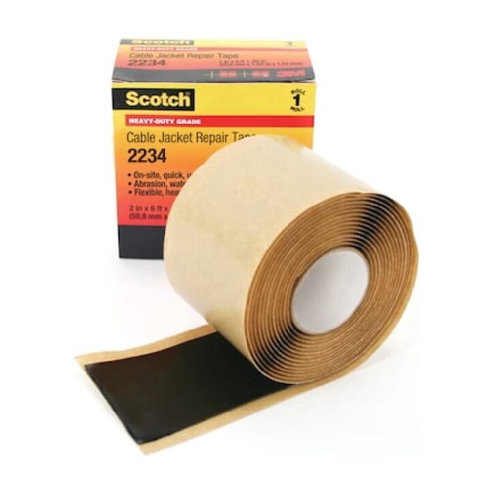 3m Electrical Tape, Rubber, Black, 2 yd L, 2 in W 2234-2X6FT
