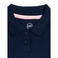 thumbnail image 2 of Wonder Nation Toddler Girls School Uniform Short Sleeve Interlock Polo Shirt, 2-Pack, 2 of 3