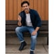 thumbnail image 2 of Cartera Hombre Piel Genuina Pull Up Ligero Curvas azul, 2 of 11