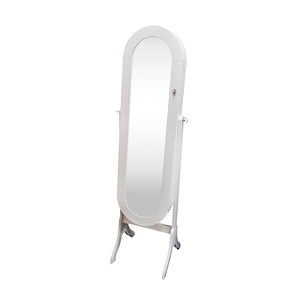 FullLength Jewelry Armoire with Mirror Classic White Oval Walmart