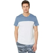 Alternative Apparel CLEAR BLUE/BAY BLUE Organic Cotton Blocked T-Shirt, US Small