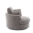 thumbnail image 6 of Aukfa 42" Oversized Swivel Accent Chair Barrel Chair w/ 3 Pillows for Living Room, Chenille, Gray, 6 of 19
