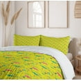 thumbnail image 5 of Ambesonne Colorful Duvet Cover Sets, Grunge Underwater Sharks, 2-Queen, Yellow Turquoise and Magenta, 5 of 6