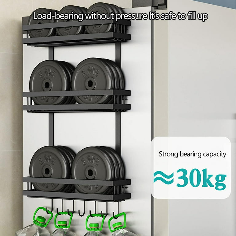 Magnetic Spice Rack Holder Paper Towel Holder with Hook for  Refrigerator Fridge Organizer for Kitchen, Space Saver Container for Kitchen/Apartment,  Drill Free, Black : Home & Kitchen