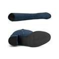 thumbnail image 3 of BLISSFUL STEP Women's Knee High Boots Side Zipper Faux Suede Block Chunky Heels Navy Blue 8, 3 of 7