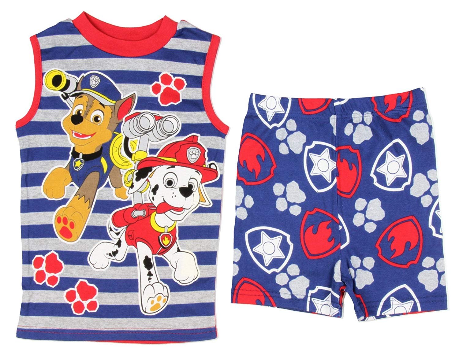 Paw Patrol Little Boys 2 Piece Tank & Short Pajama Set 4