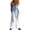 Blue, variant on Women's Loose Fit Sleeveless Jumpsuit Button Down Wide Leg Casual Daily One Piece With Side Pockets Light Gray L