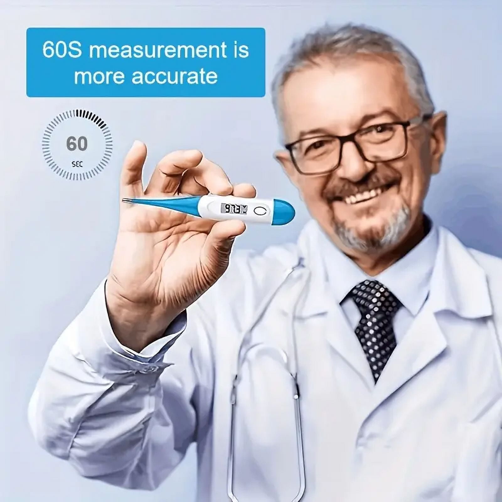 Digital Thermometer for Adults and Kids, Oral Thermometer for Fever Rectal Underarm Thermometer for Babies with Fever Alarm Medical Thermometer with C/F Switchable