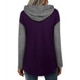 thumbnail image 4 of Splicing Sweatshirt, Pullover Women Top Hooded Polyester Fiber  For Autumn Outfit, 4 of 6