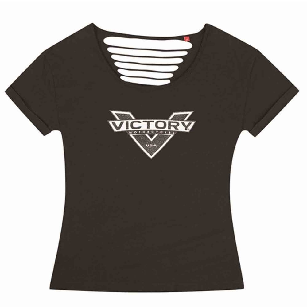 Victory Motorcycle Victory Motorcycle New Oem Womens Black Slash Back Tee Shirt Small 8332
