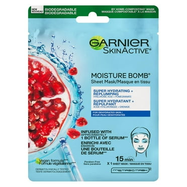Garnier SkinActive Moisture Bomb Super Hydrating Sheet Mask with Pomegranate, 32 mL