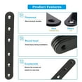 thumbnail image 6 of Growment 6.1 in x 0.78 in, 0.12 Inch Thick Stainless Steel Flat, Straight Wood Brackets Black with 24 x screws 4 Piece, 6 of 7