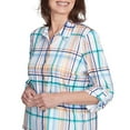 thumbnail image 4 of Alfred Dunner Womens Plaid Knit Button Front Top, 4 of 4