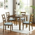 thumbnail image 6 of Light Blue Christmas House and Tree Seat Covers for Dining Room Chairs Set Of 4,Stretch Printed Washable Chair Seat Cover with Elastic Ties and Button,Removable Waterproof Couch Cushion Covers, 6 of 6