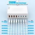 thumbnail image 4 of Estación de carga Fitquipment USB C con puerto GaN 8 de 200 W para iPhone, 4 of 7