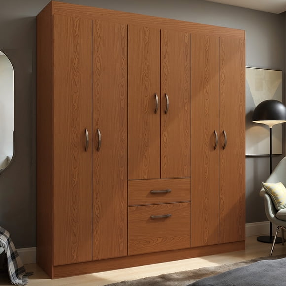 Ropero Closet 6 Puertas Y 2 Cajones Darady Canela