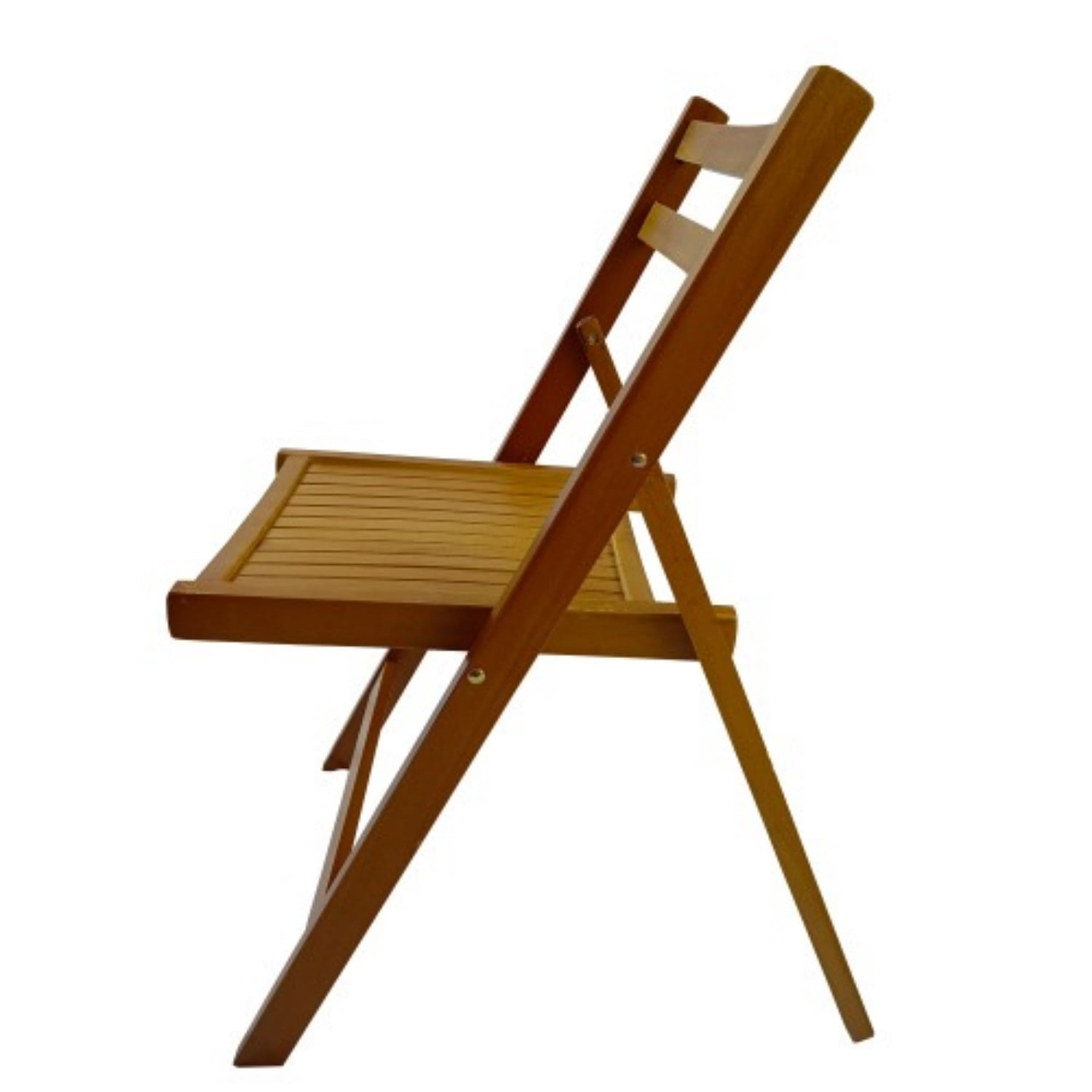 Folding Chairs Set of 4, Solid Wood Folding Chairs with Slatted Seat, Portable Event Chairs for Dining Room, Kitchen, Wedding & Party, Teak