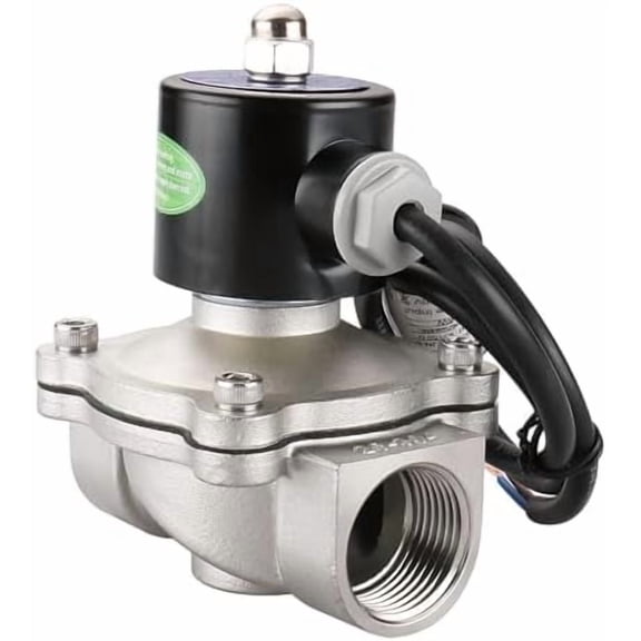Electric Solenoid Valve 1 inch AC 220V Water Air NC Valve Steel Stainless 304 Energy-saving - 2W-250-25BJ$$Plumbing & HVAC