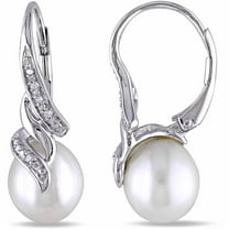 Everly Women's Cultured Pearl and Diamond Sterling Silver Earrings