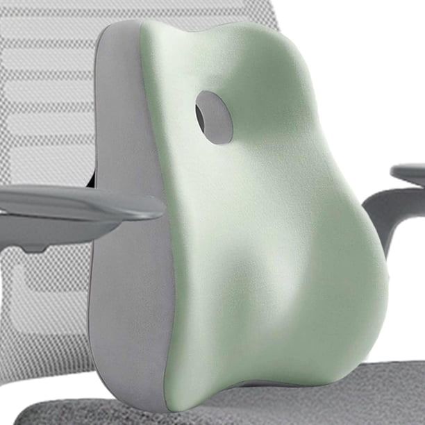 Cojín de espuma viscoelástica para la espalda, cojín para silla con respaldo bajo, mejora la postura al sentarse en el sofá, el coche, la conducción y Verde