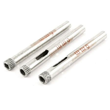 

3 Pieces Diamond Coated Drill Bit Glass Hole Saw 6mm 15/64