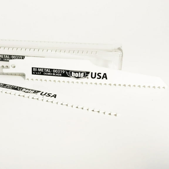 Bold 00319 USA Made Bi-Metal 6" x 6 TPI Demolition Reciprocating Saw Blades, 5-count