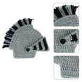 thumbnail image 5 of Aellinatey Unisex Funny Chunky Knit Roman Knight Helmet Hat Contrast Color Tassel Barbarian Earflap Beanie Skull Cap with Face Mask, 5 of 21